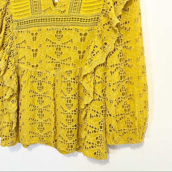 Anthropologie Yellow Clementine Blouse Womens US Size 2 - Picture 11 of 16
